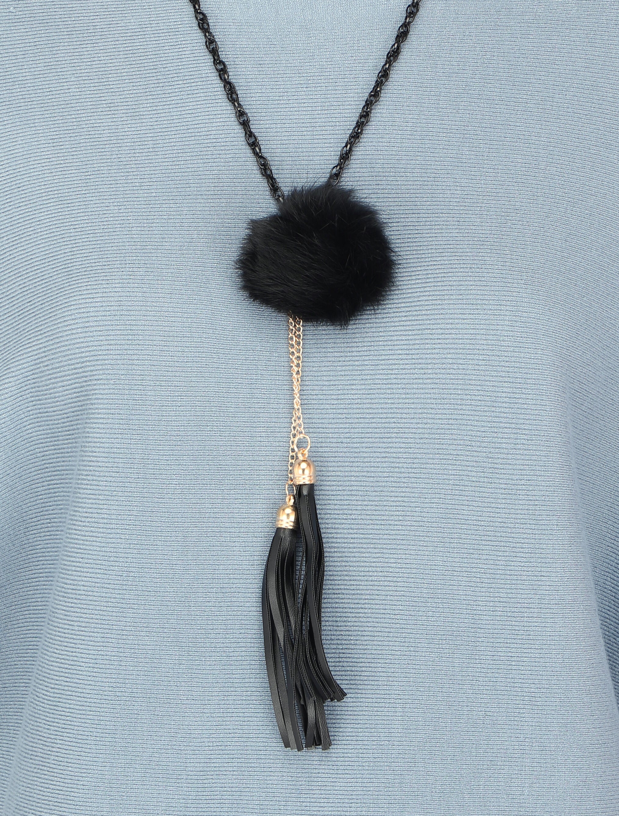 Dolmanmouw trui met afgeronde zoom - Blauw - Image 3