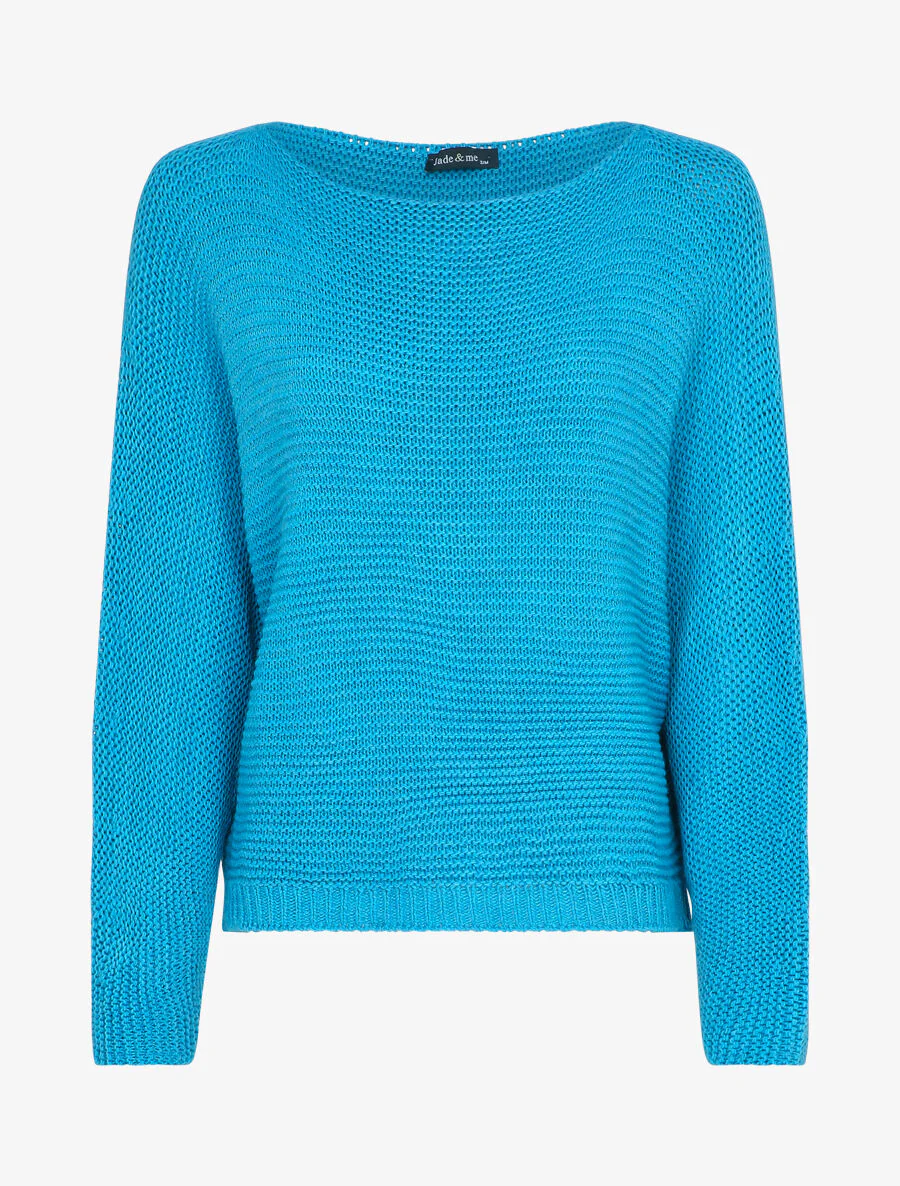 Dolman mouwen trui - Turkoois