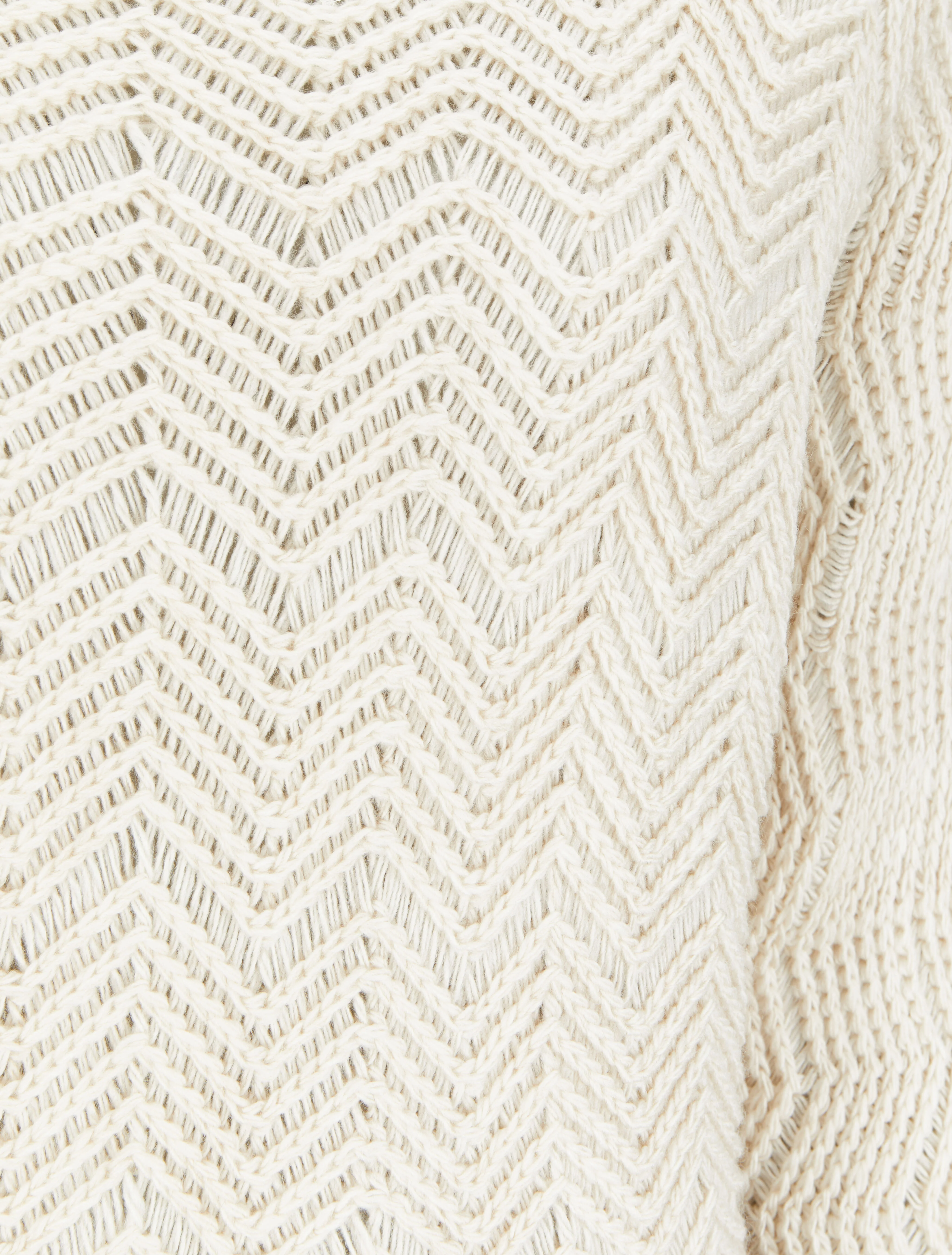 Dolman mouw gebreide trui met kant effect - Beige - Image 3