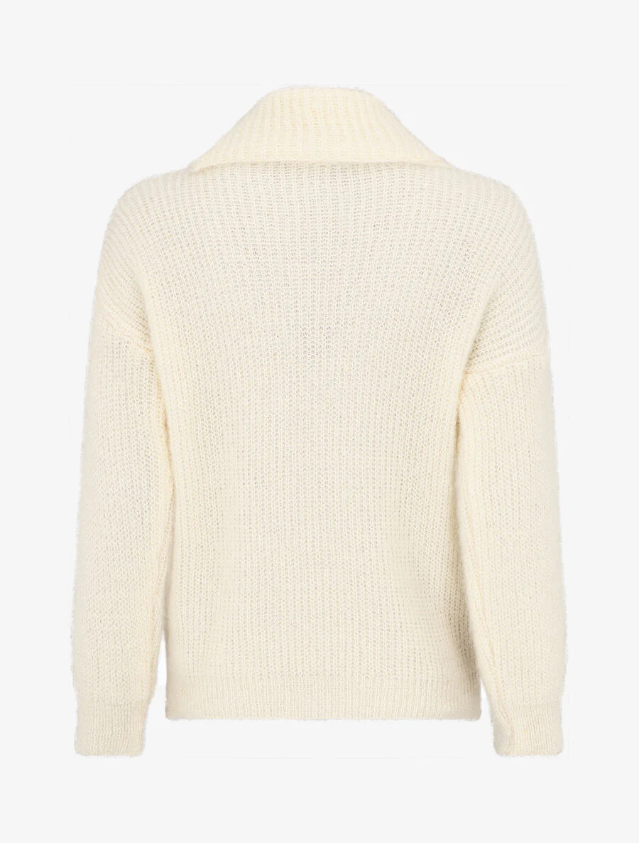 Donzige trui met rolkraag - Beige - Image 2