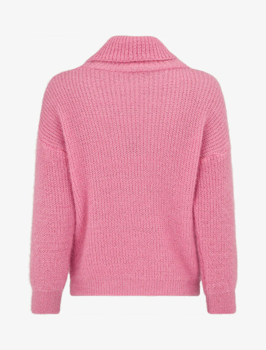 Donzige trui met rolkraag - Roze - Image 2