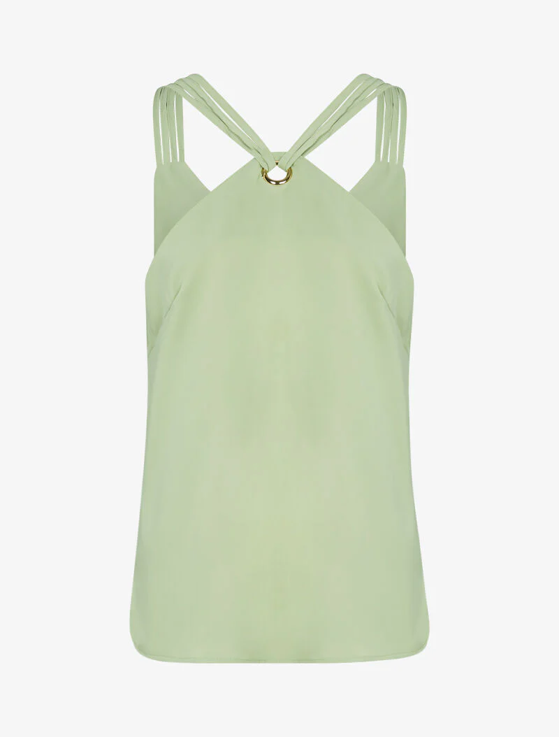 Doorschijnende tanktop met racerback - groen - Image 2