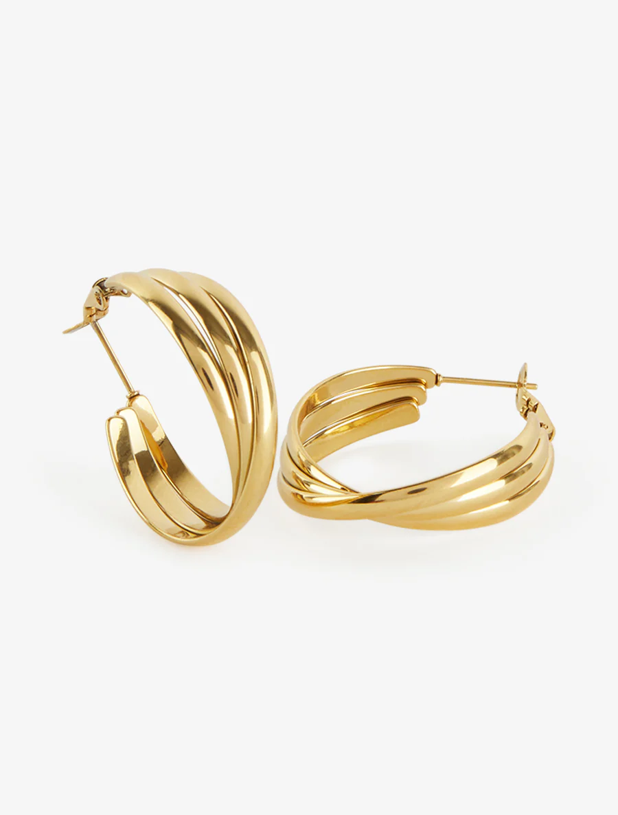 Drie-ringige creolen - Goud - Image 3