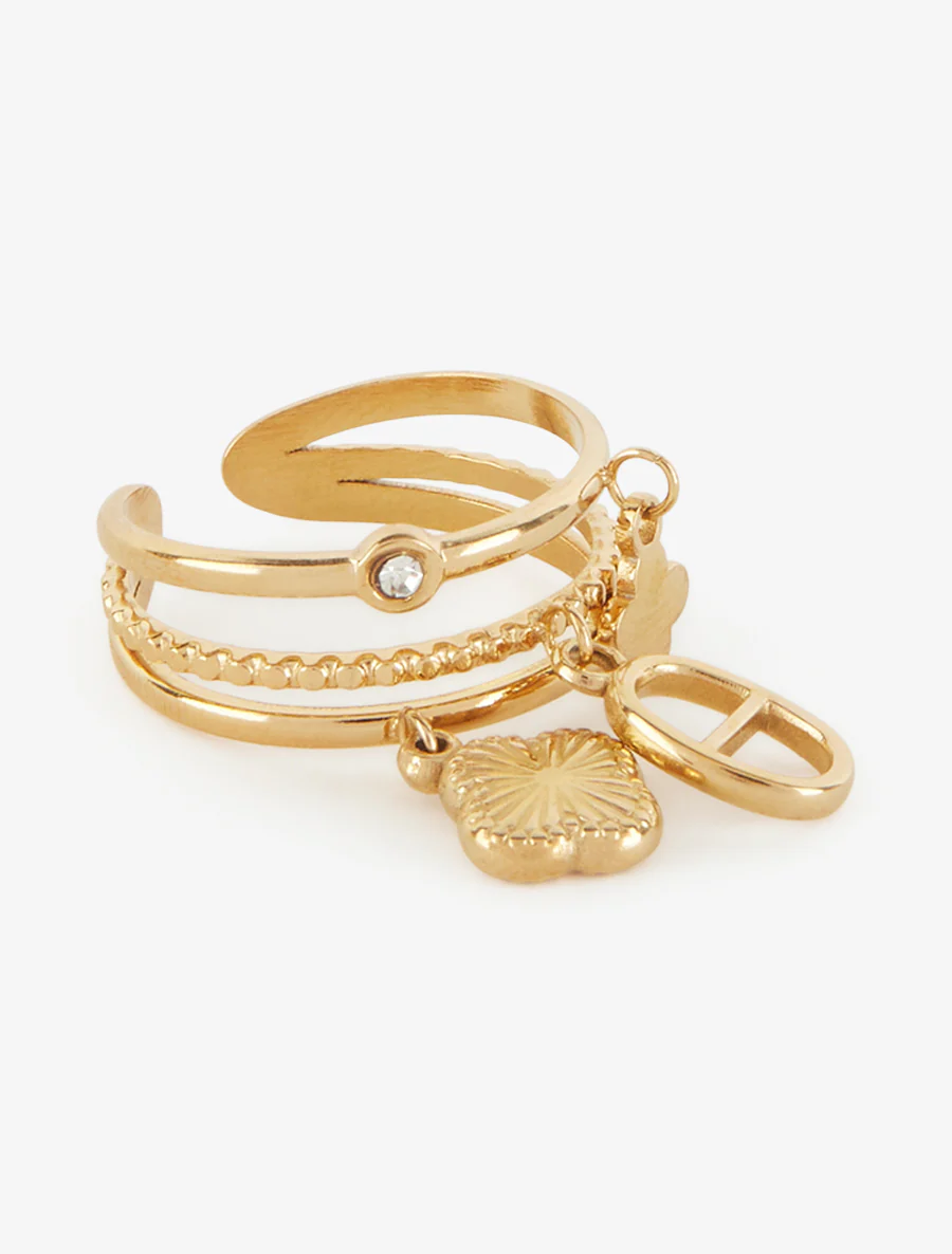 Drievoudige hangende ring - Goud - Image 2