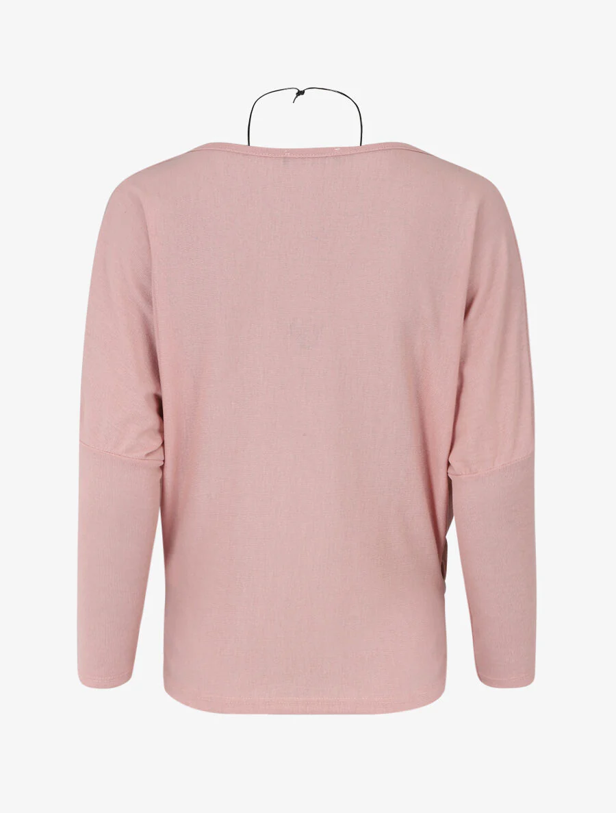 Dunne effen trui met lange mouwen - Roze - Image 2