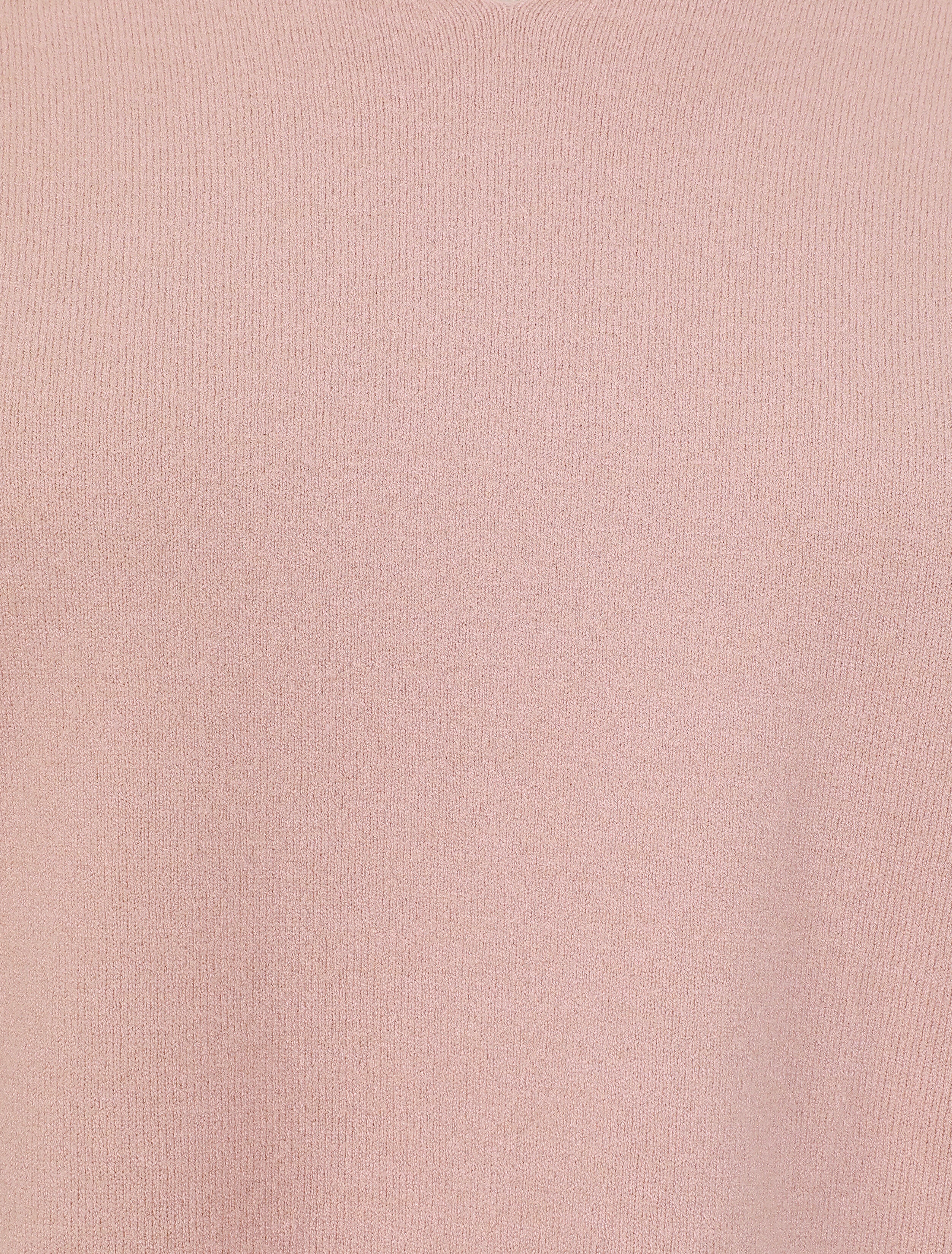 Dunne effen trui met V-hals - Roze - Image 3