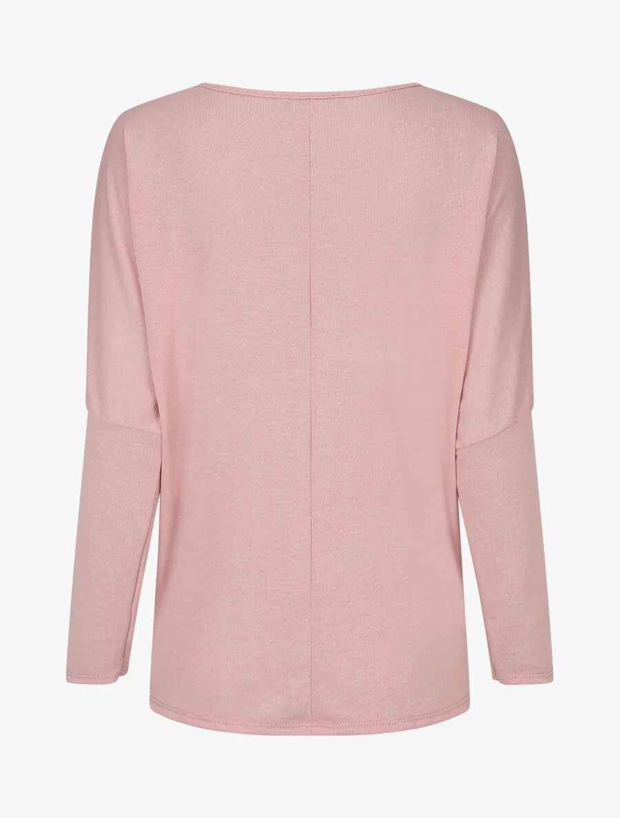 Dunne trui met iriserende 4-veren print - Roze - Image 2
