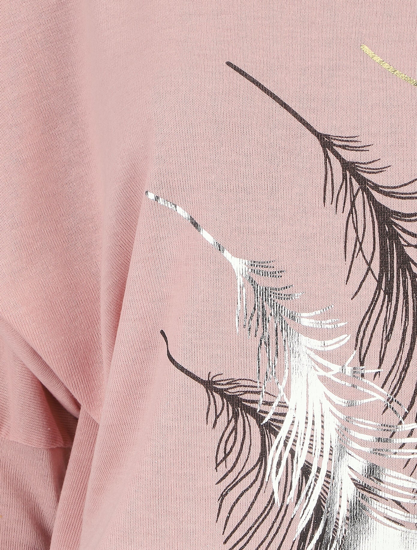 Dunne trui met iriserende 4-veren print - Roze - Image 3