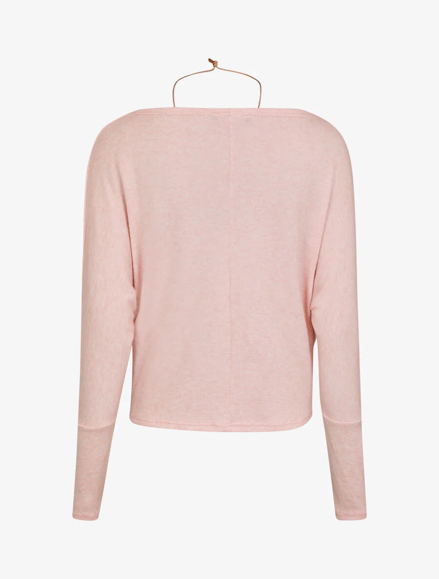 Dunne trui met wijde watervalhals - Roze - Image 2