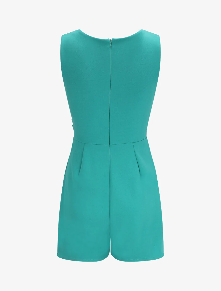Een eenkleurige hartvormige jumpsuit - Turkoois - Image 2