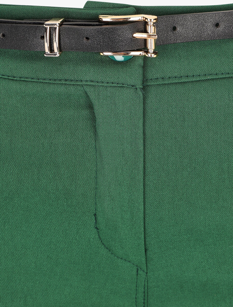 Effen 7/8 broek met revers - groen - Image 3