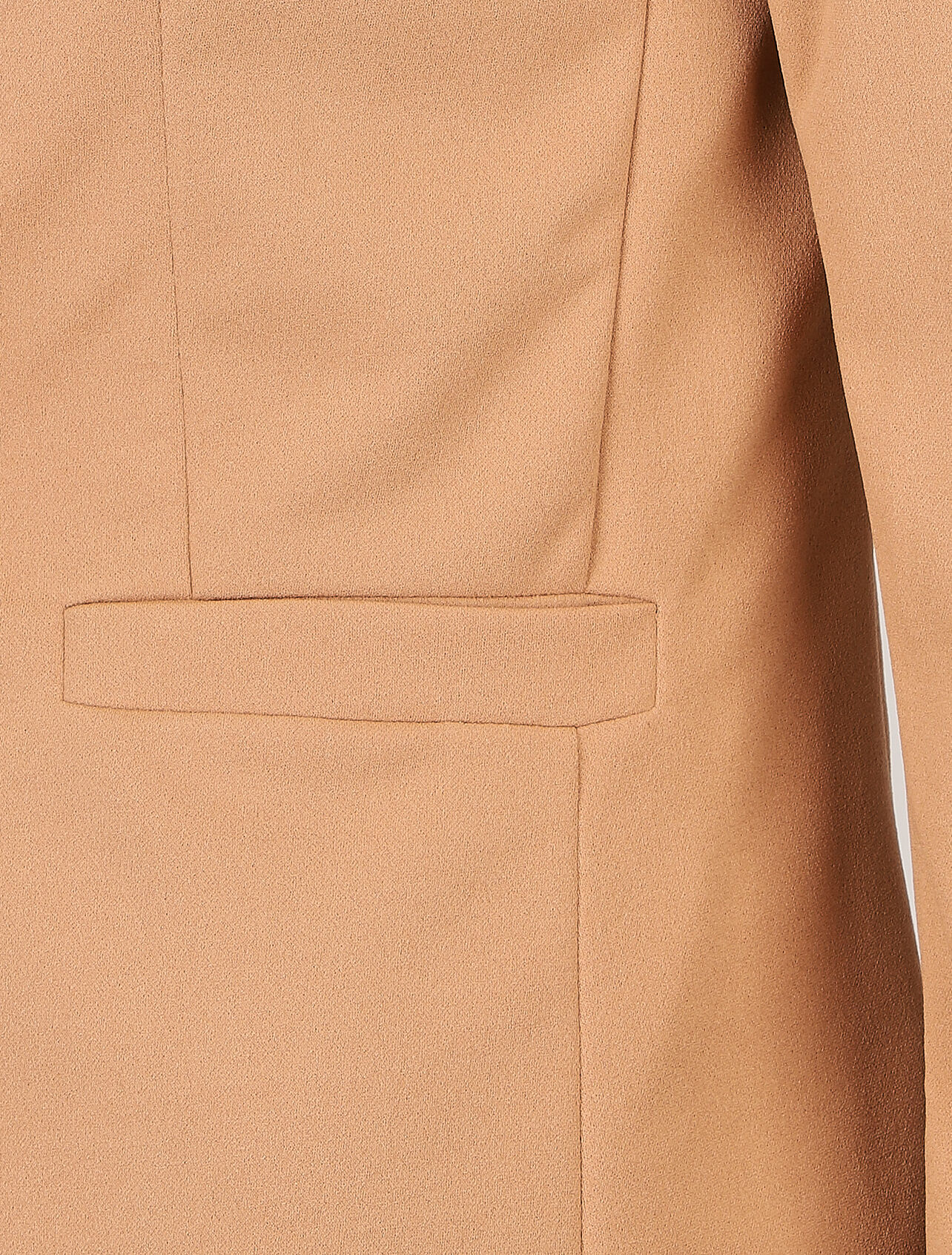 Effen blazer met één knoop - Kameel - Image 3