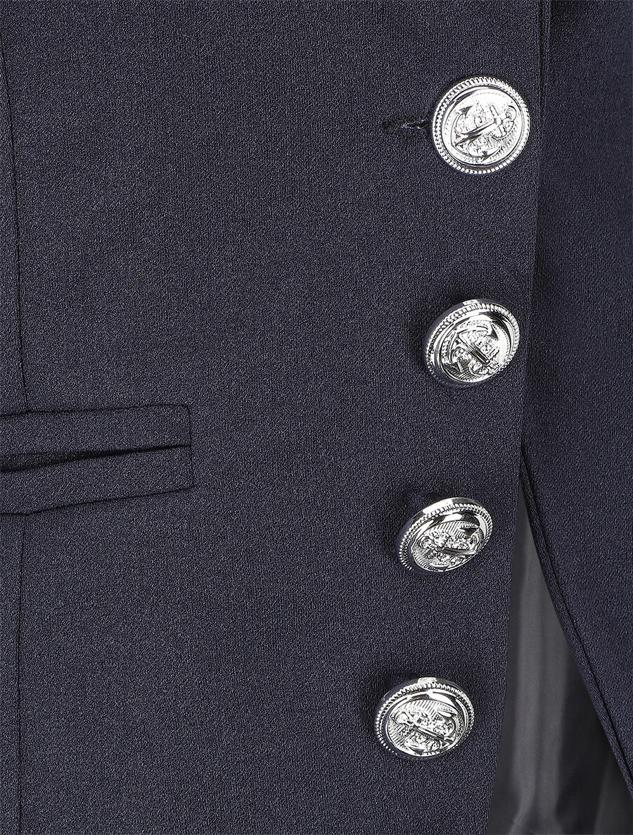 Effen blazer met sierknopen - Marineblauw - Image 3