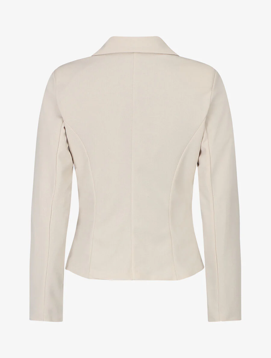 Effen blazer met sierknopen - Beige - Image 2