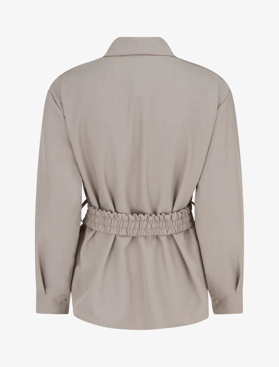 Effen blouse met ceintuur - Lichtmol - Image 2