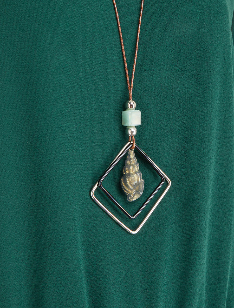 Effen blouse van voile met lange mouwen - Dennengroen - Image 3
