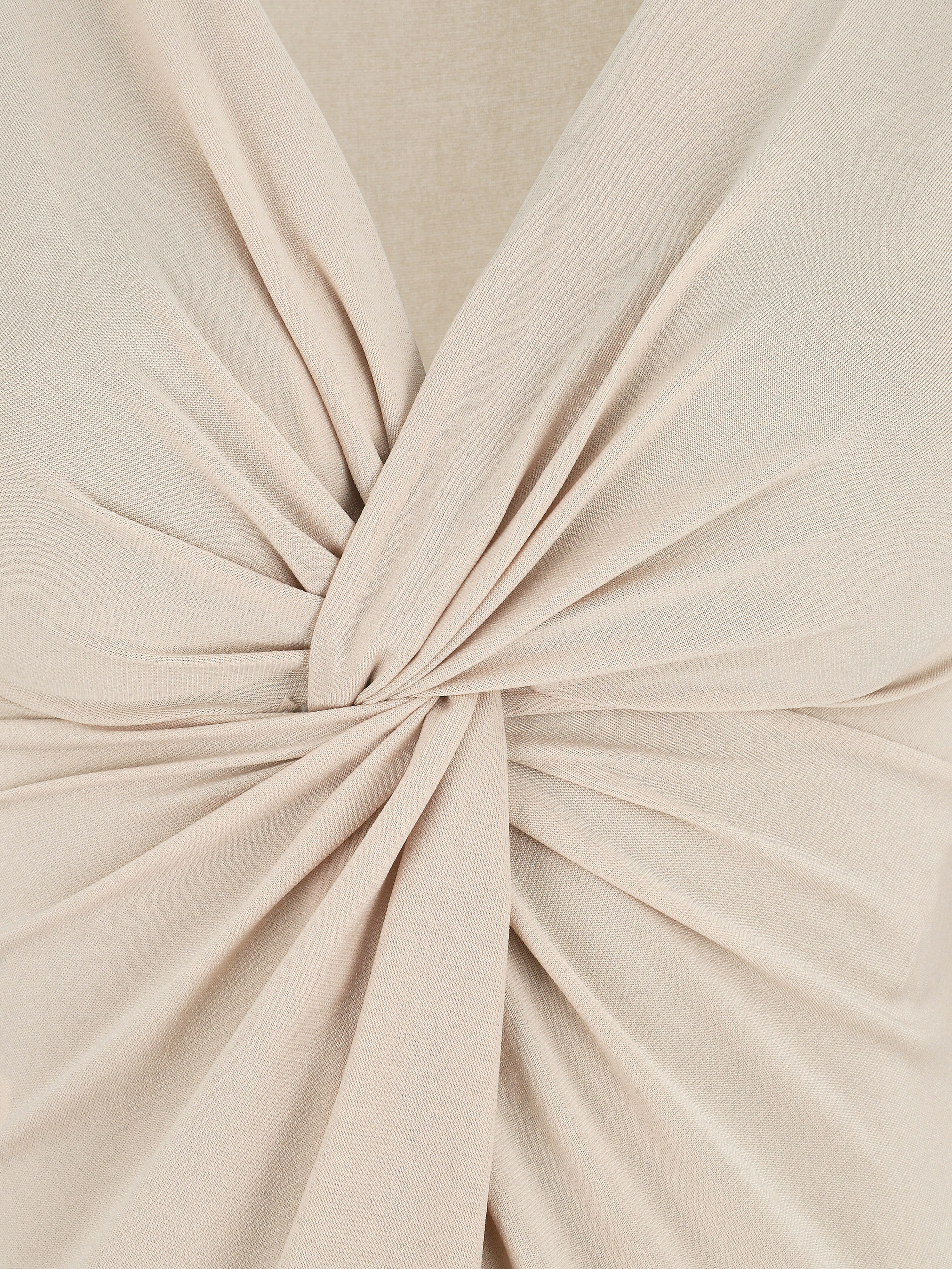 Effen body met V-hals - Beige - Image 3