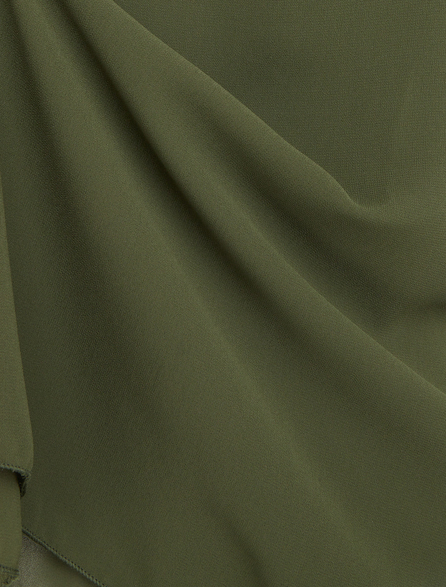 Effen caraco van dubbele voile - Kaki - Image 3