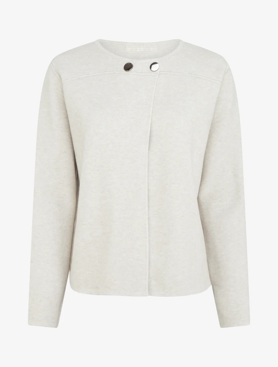Effen cardigan met twee knopen - Beige