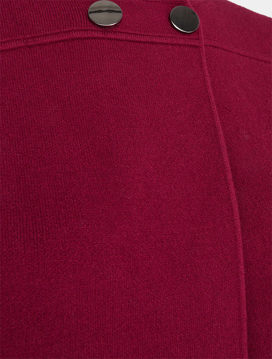 Effen cardigan met twee knopen - Wijnrood - Image 3
