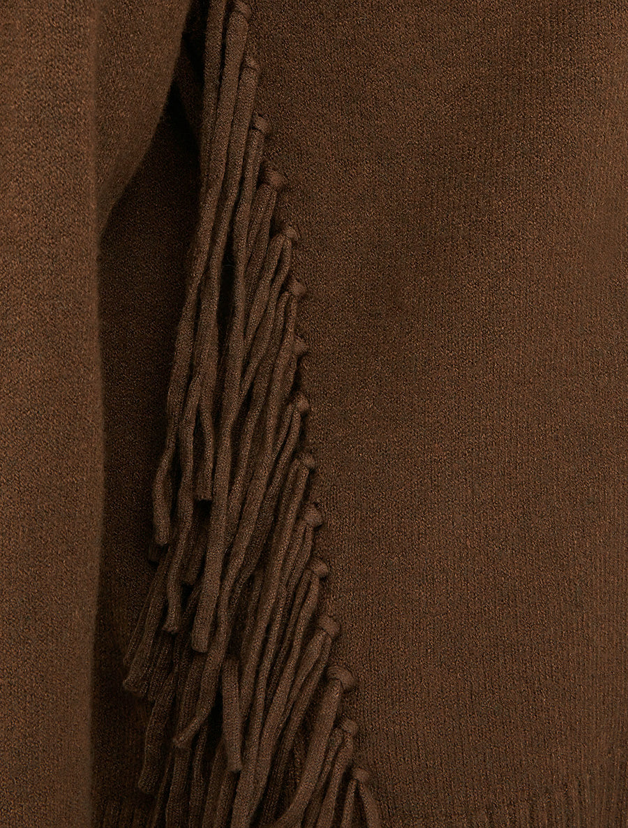 Effen coltrui met franjes - Bruin - Image 3