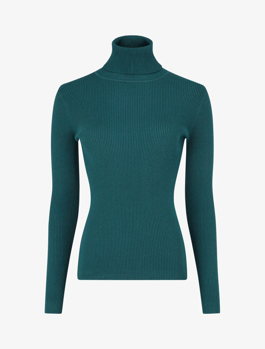 Effen coltrui met strakke pasvorm - Blauwgroen