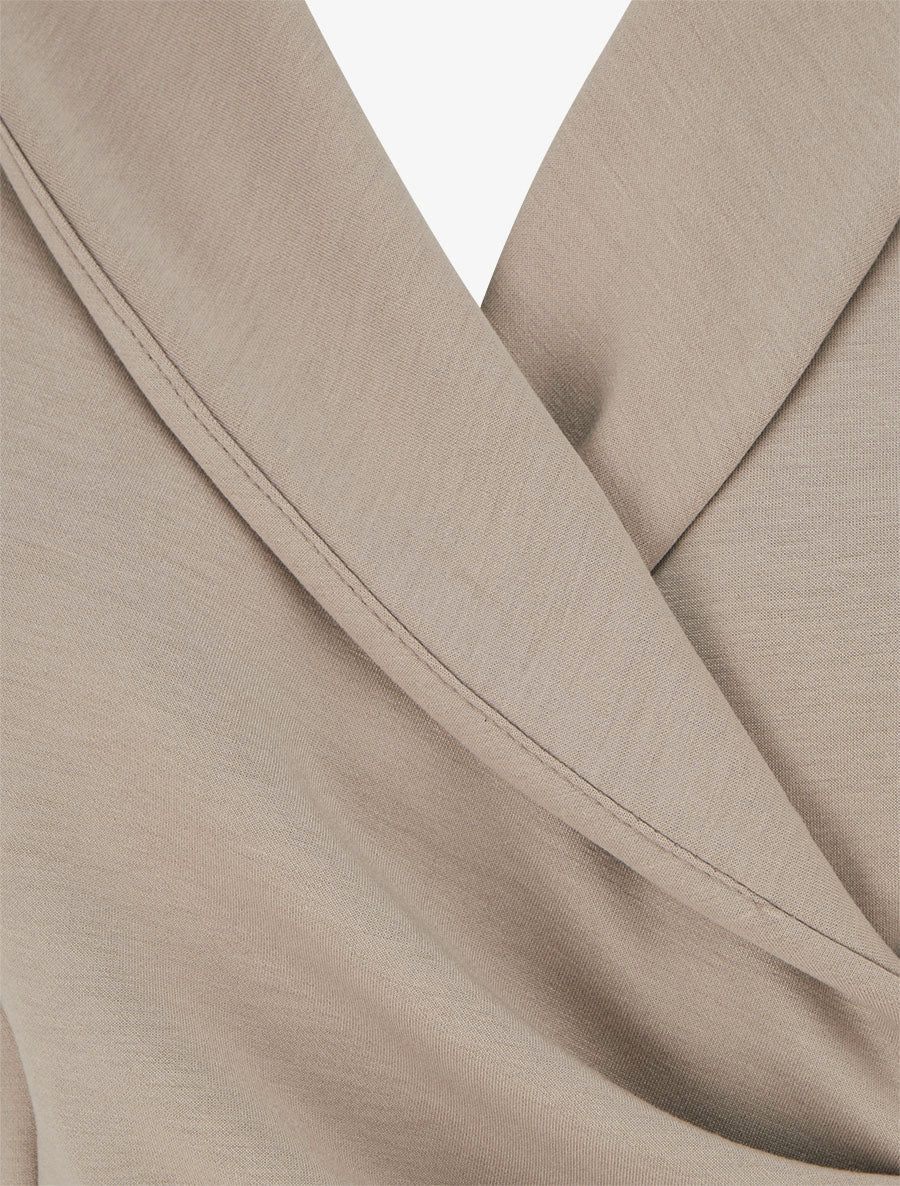 Effen combinatie met flap en decoratieve knopen - Beige - Image 3