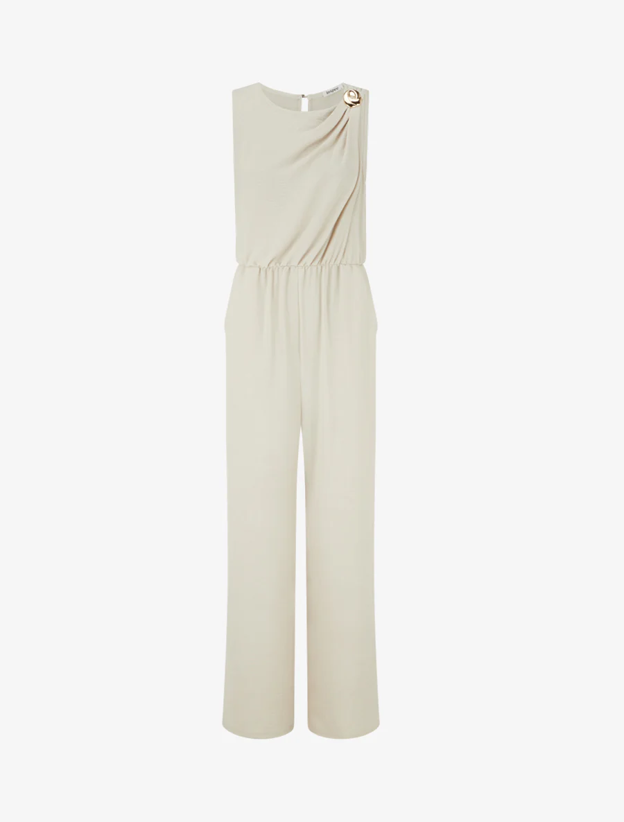 Effen combinatie met sierstuk. - Beige