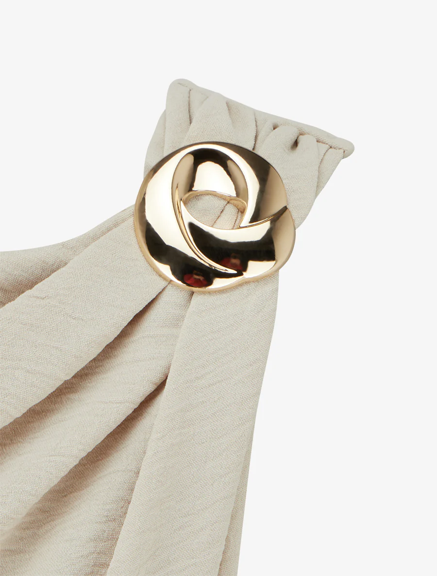 Effen combinatie met sierstuk. - Beige - Image 3