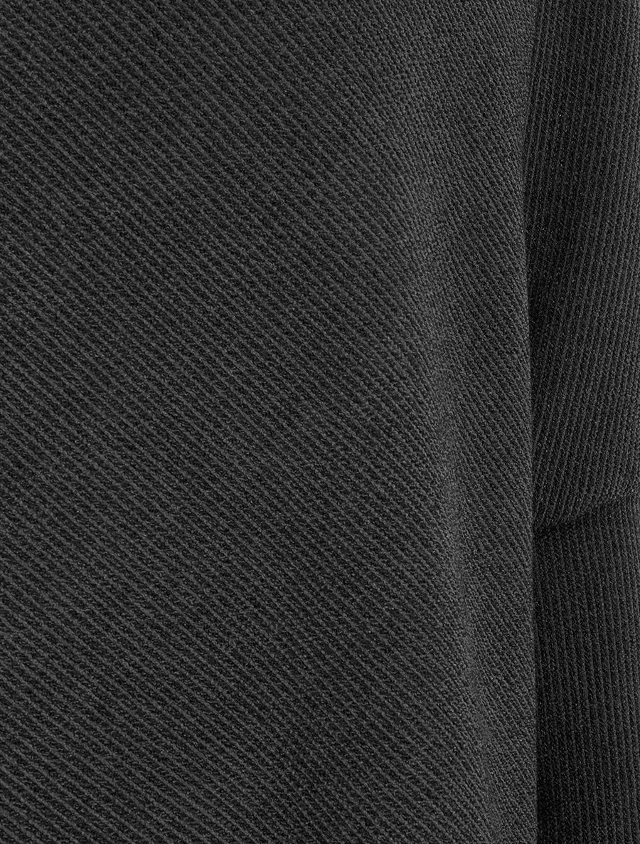 Effen dunne poncho met lange mouwen - Zwart - Image 3