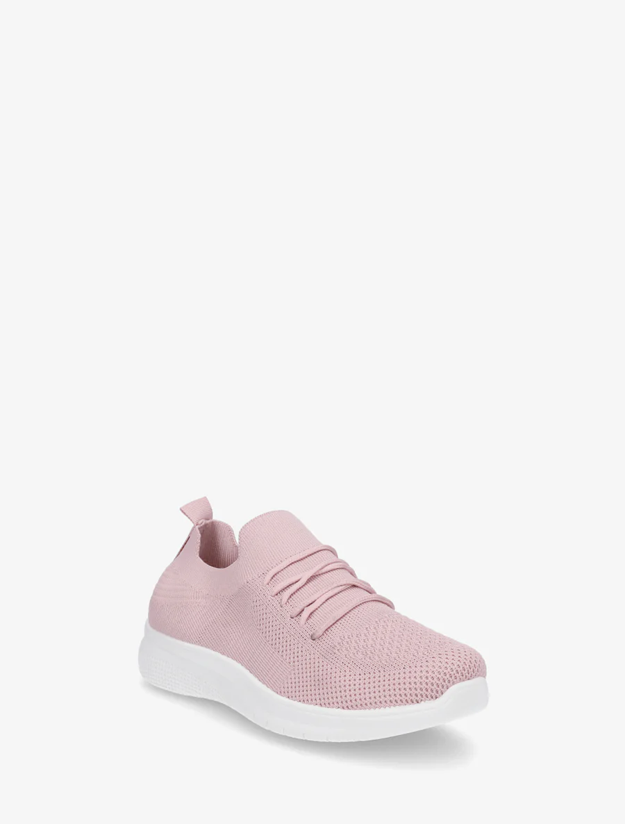 Effen gebreide sneakers - Roos - Image 2