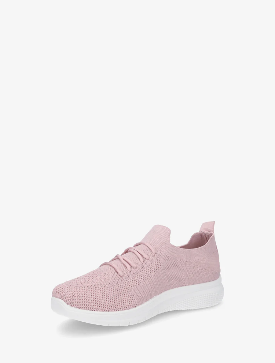 Effen gebreide sneakers - Roos - Image 3