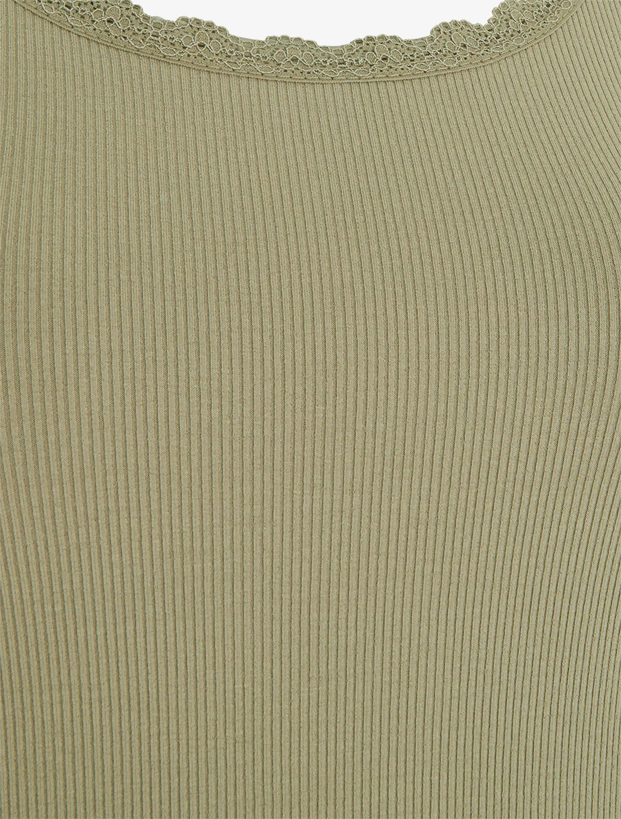 Effen geribd hemdje - Licht kaki - Image 3