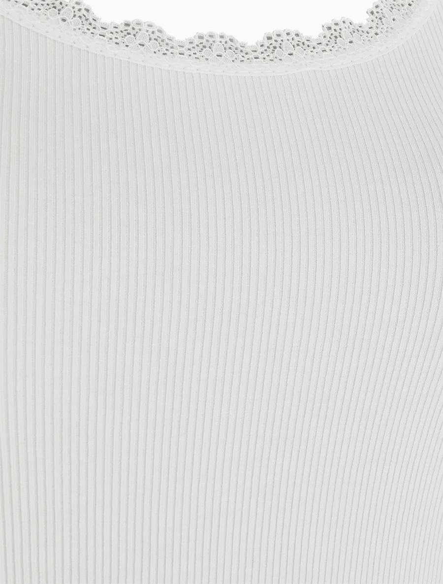 Effen geribd hemdje - Wit - Image 3