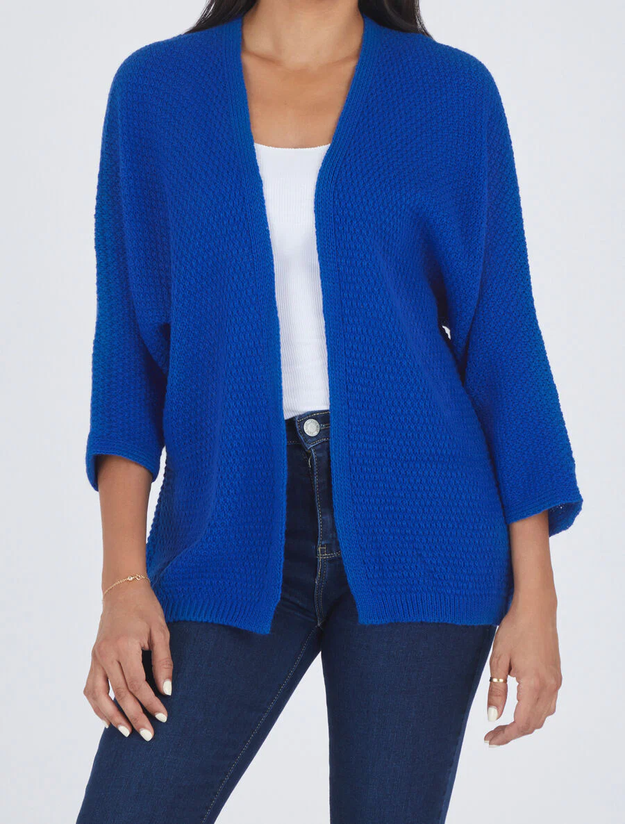 Effen halflang open vest - Koningsblauw - Image 4