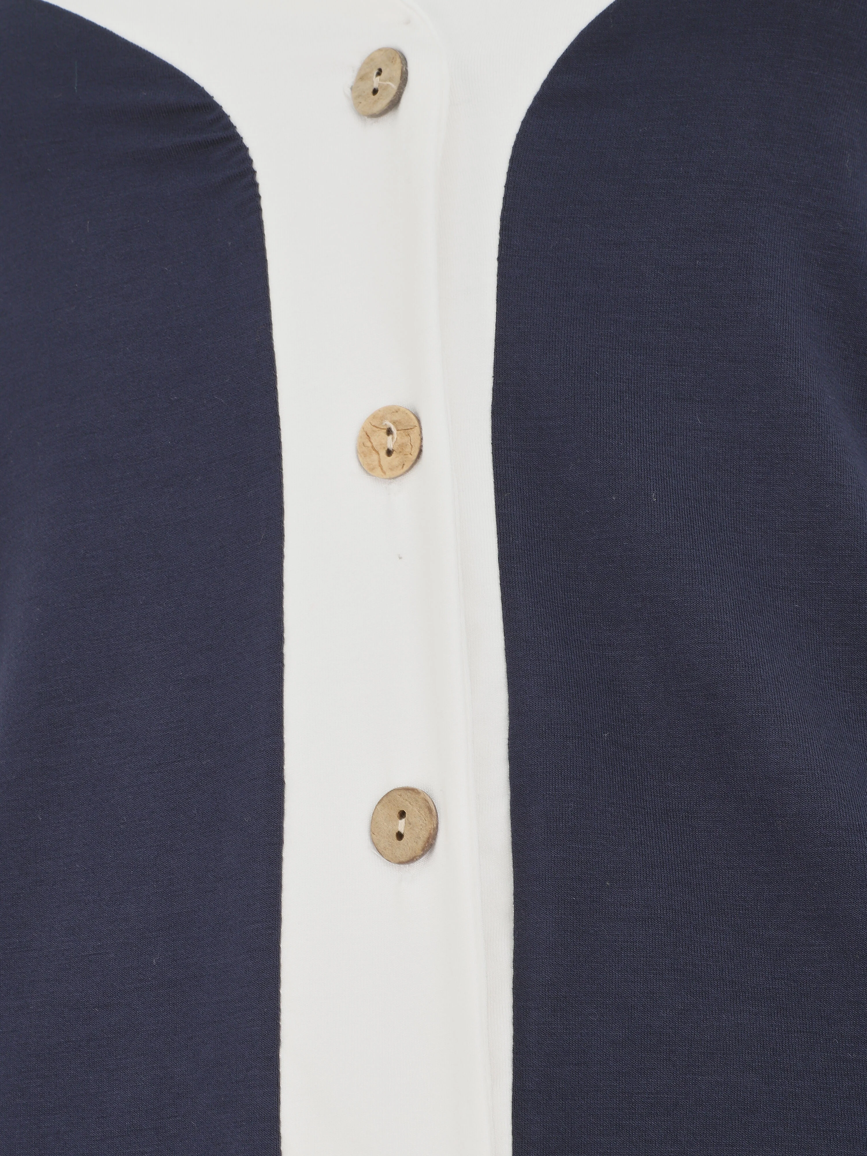 Effen hemdje met knopen - Marineblauw - Image 3