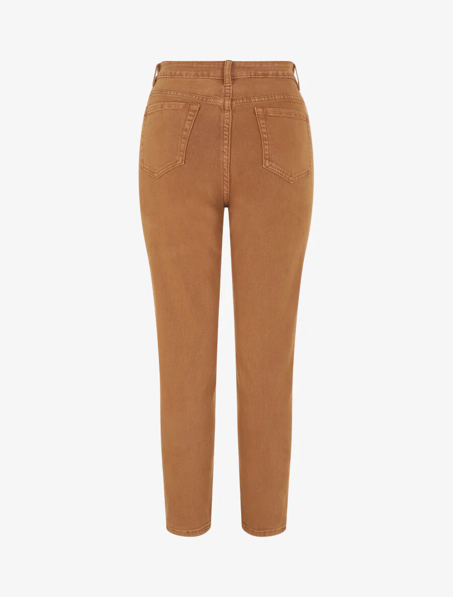Effen jeans met hoge taille - Kameel - Image 2