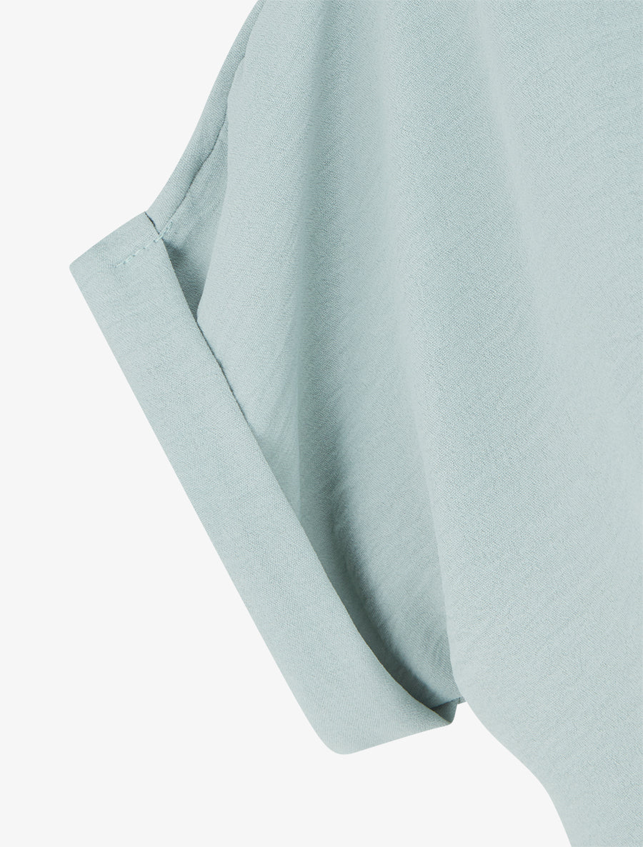 Effen jumpsuit met korte mouwen - Watergroen - Image 3