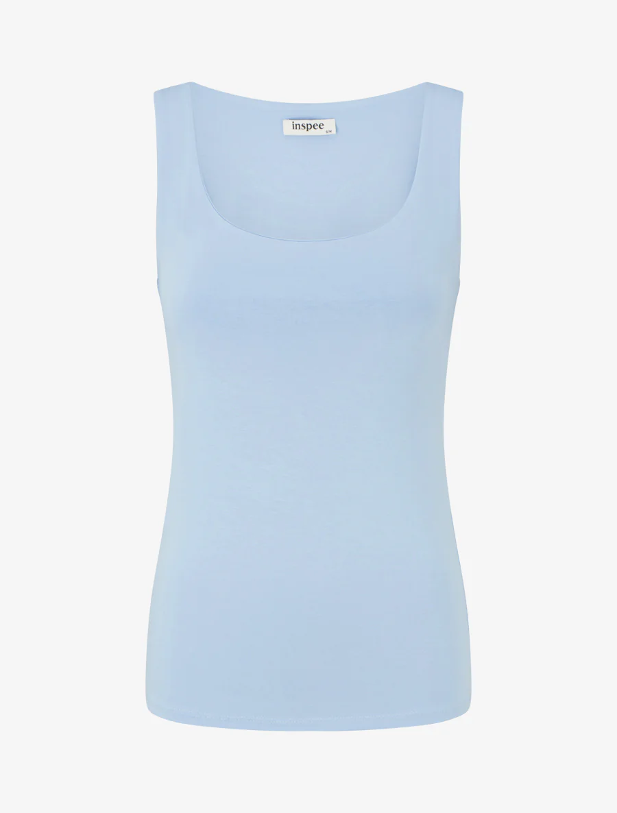 Effen klassiek tanktop - Lichtblauw