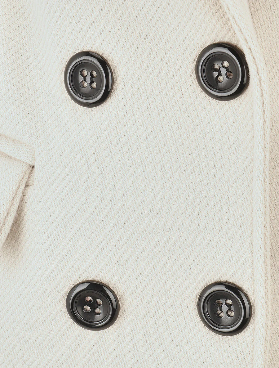 Effen lange jas met en notch-revers - Beige - Image 3