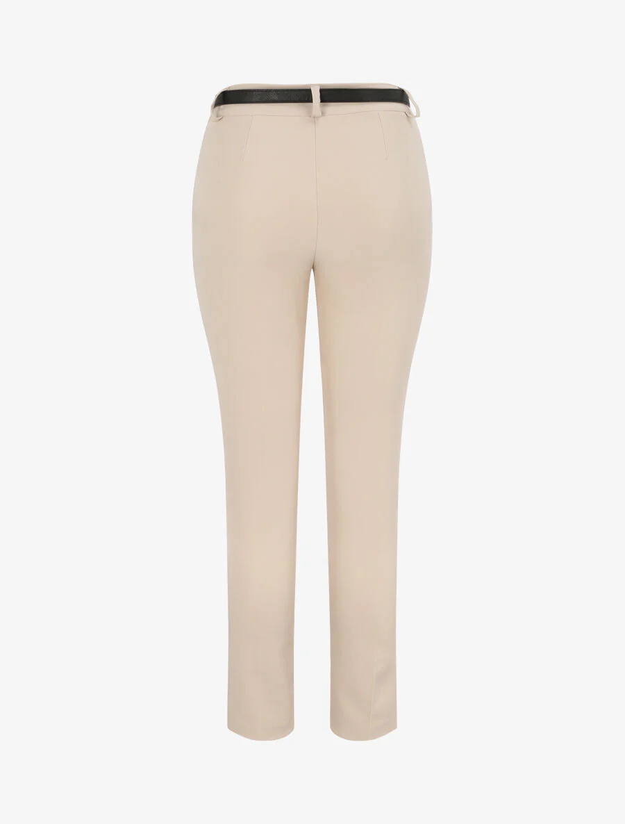 Effen losse broek - Beige - Image 2