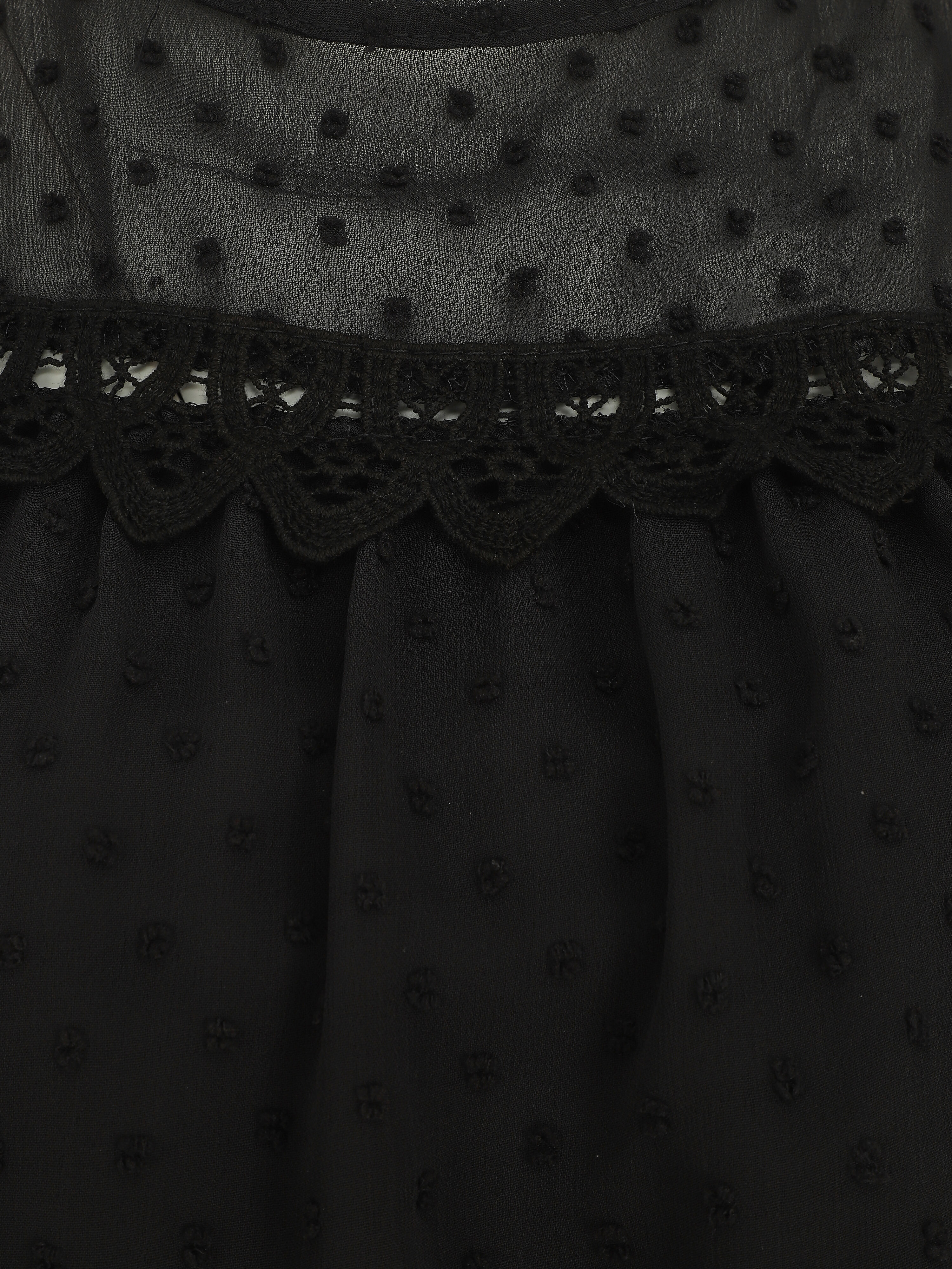 Effen. mouwloze plumetis top - zwart - Image 3