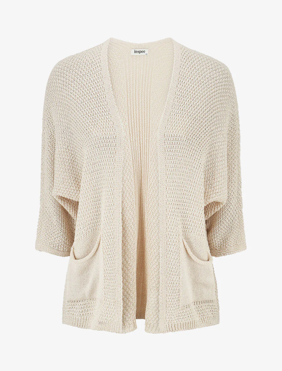 Effen opengewerkt vest - Beige