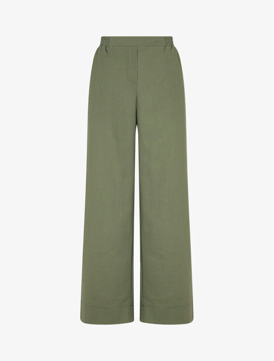 Effen overhemd en broek met linnen effect - Kakigroen - Image 5