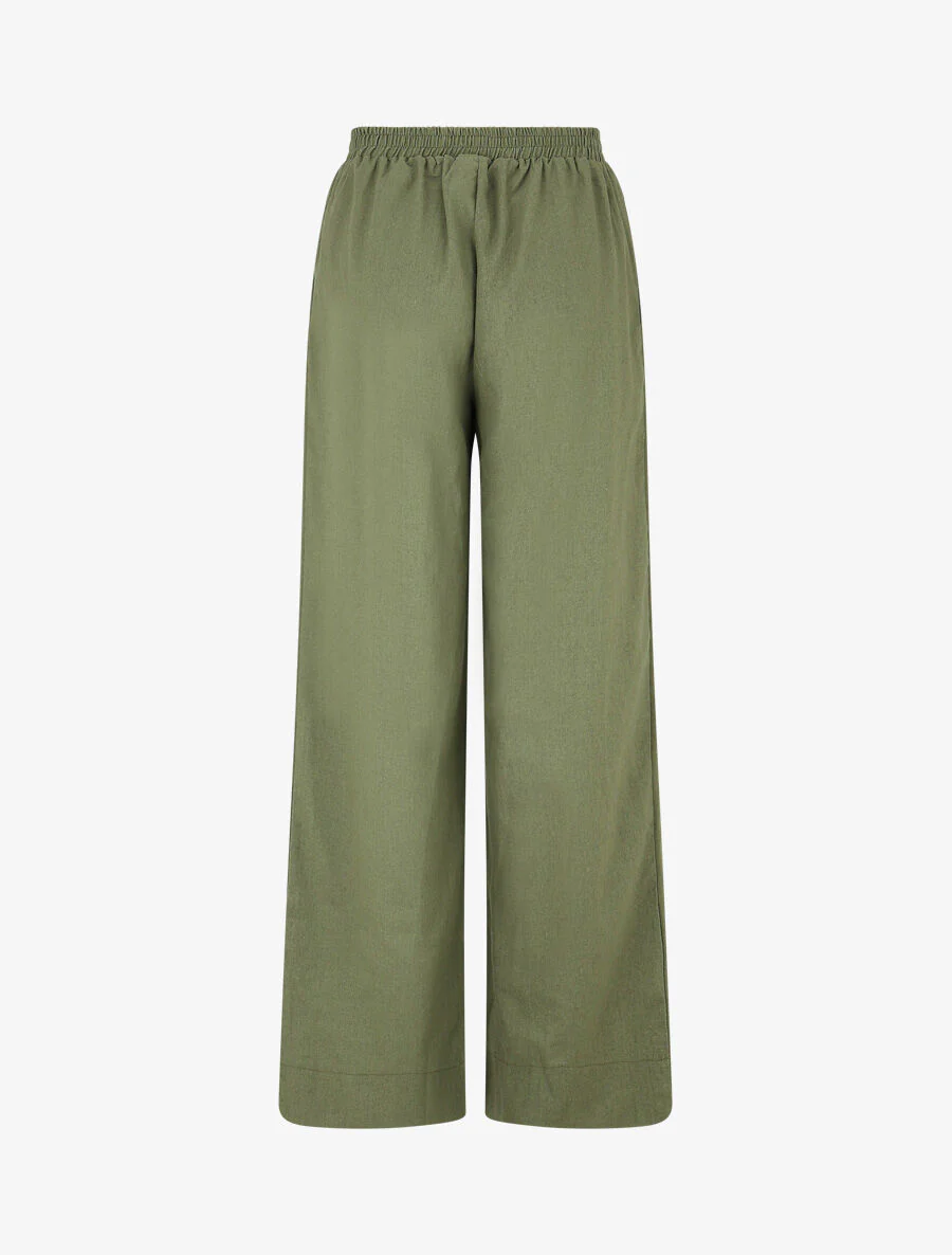 Effen overhemd en broek met linnen effect - Kakigroen - Image 6