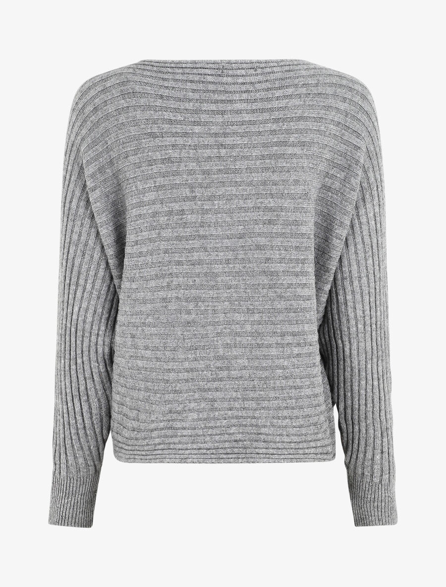 Effen oversized trui met vleermuismouwen - Grijs - Image 2