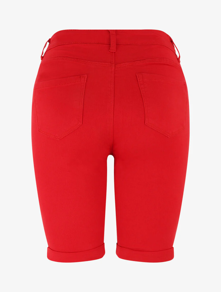 Effen push-up bermuda - rood - Image 2