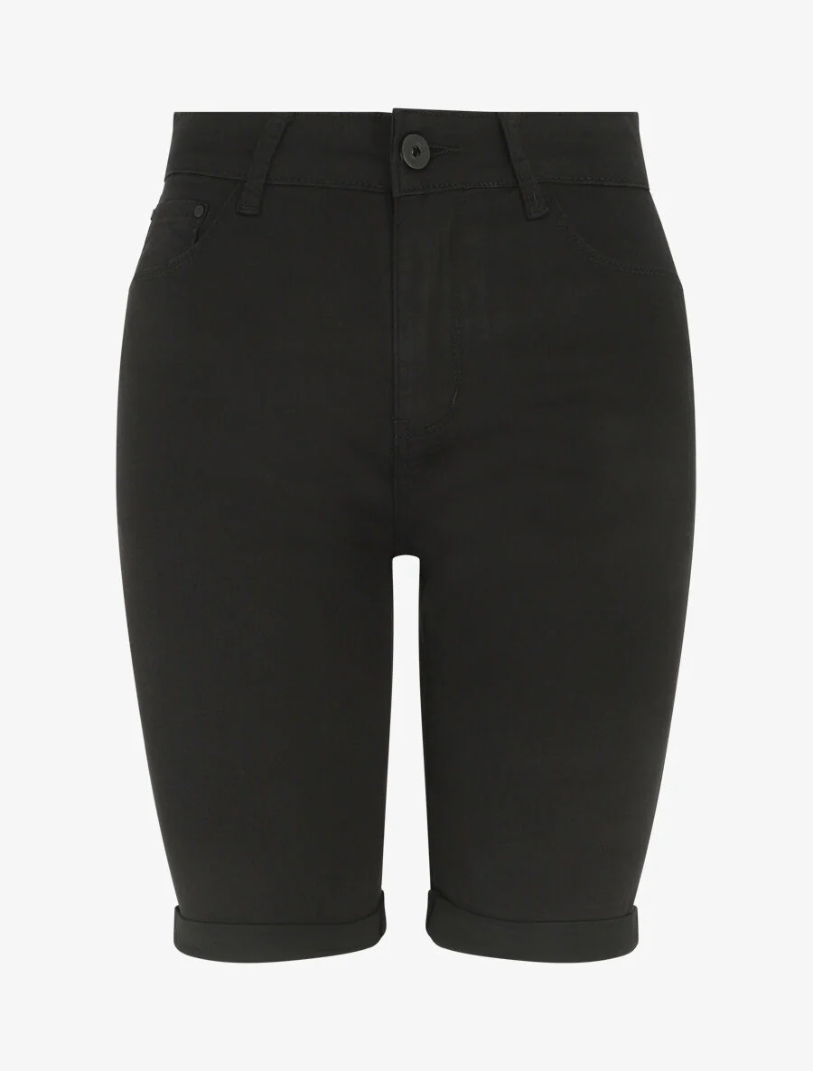 Effen push-up bermuda - zwart