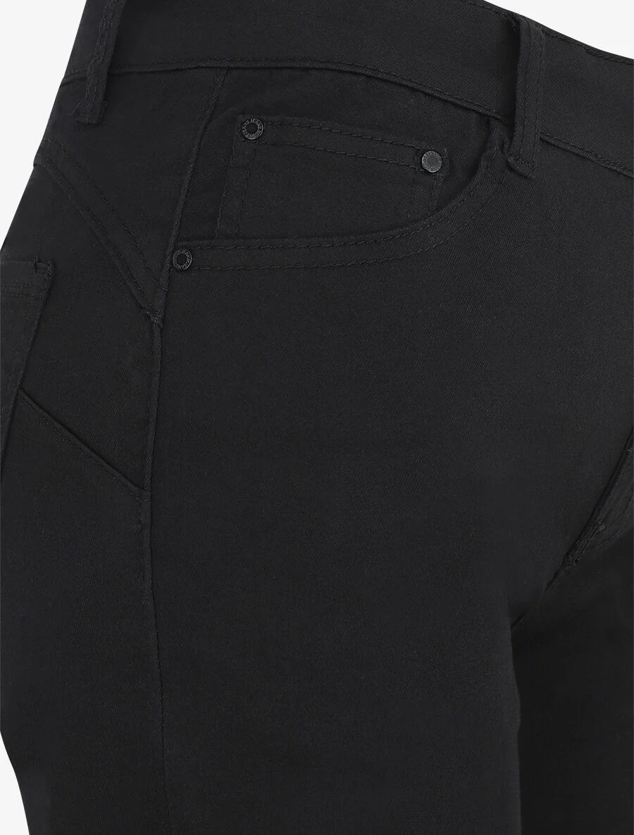 Effen push-up bermuda shorts met zoom - Zwart - Image 3