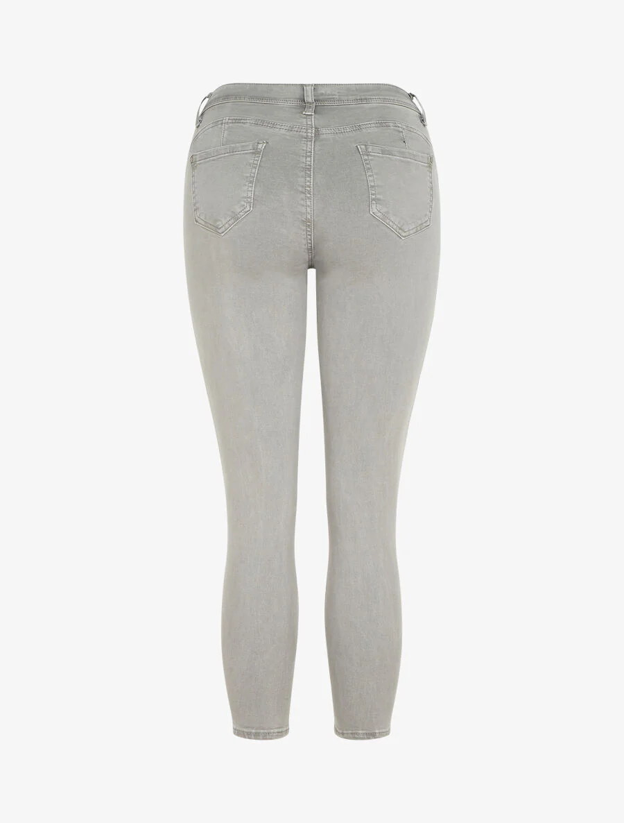 Effen push-up skinny jeans in standaard maat - lichtgrijs - Image 2